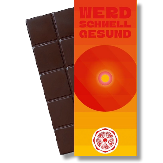 SweetGreets organic chocolate with greeting card "Get well soon"