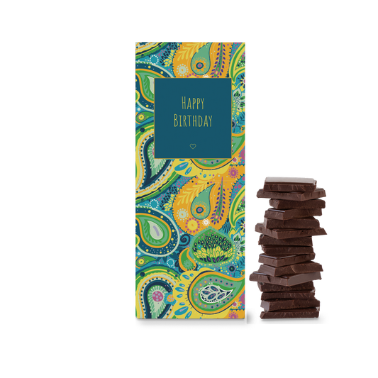 "Happy Birthday" CHOCQLATE organic chocolate 50% cacao