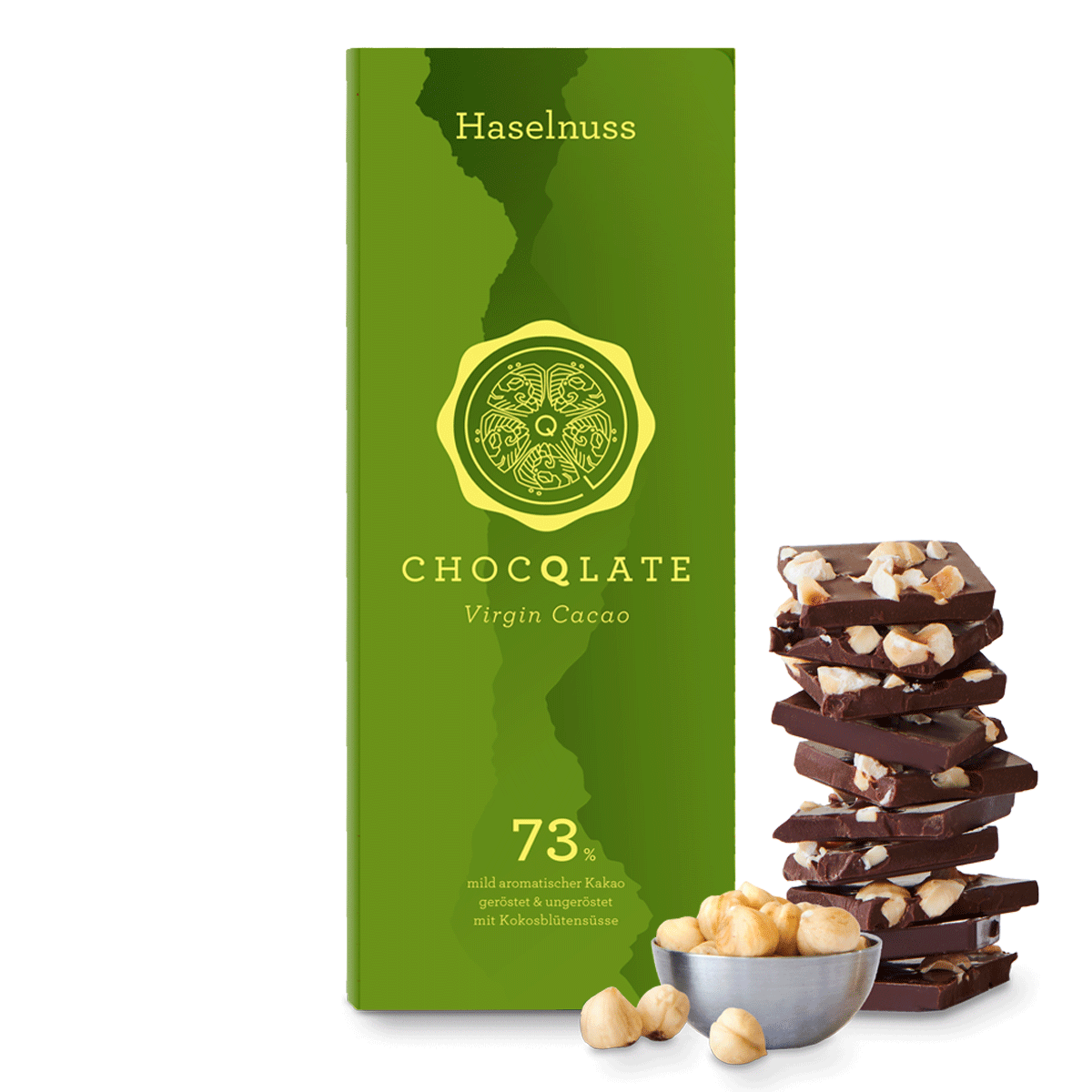 CHOCQLATE organic chocolate hazelnut with virgin cocoa