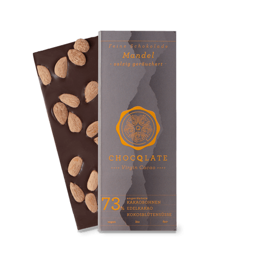 B-Ware, CHOCQLATE Bio Schokolade MANDEL - unverpackt (mit Zellulosefolie) MHD 08.02.25