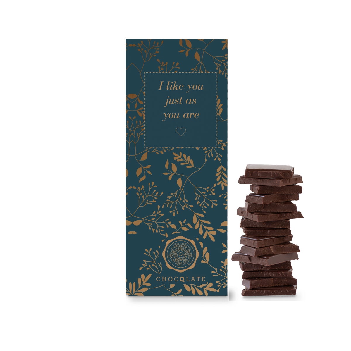 "Je t'aime comme tu es" CHOCQLATE chocolat bio 50% cacao