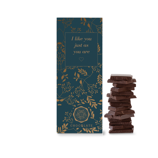 "Mi piaci così come sei" CHOCQLATE cioccolato biologico 50% cacao