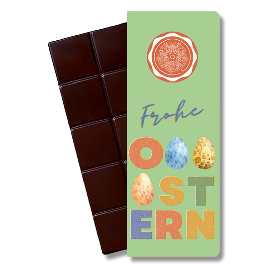 Bio Osterschokolade PUR 60% "Frohe Ostern" grün UVP 4,95 €