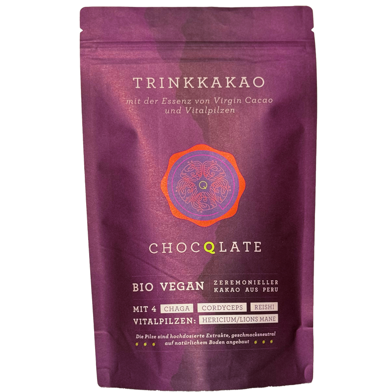 CHOCQLATE Bio Kakaogetränk mit Vitalpilzen gesüßt 500 g – Produktansicht