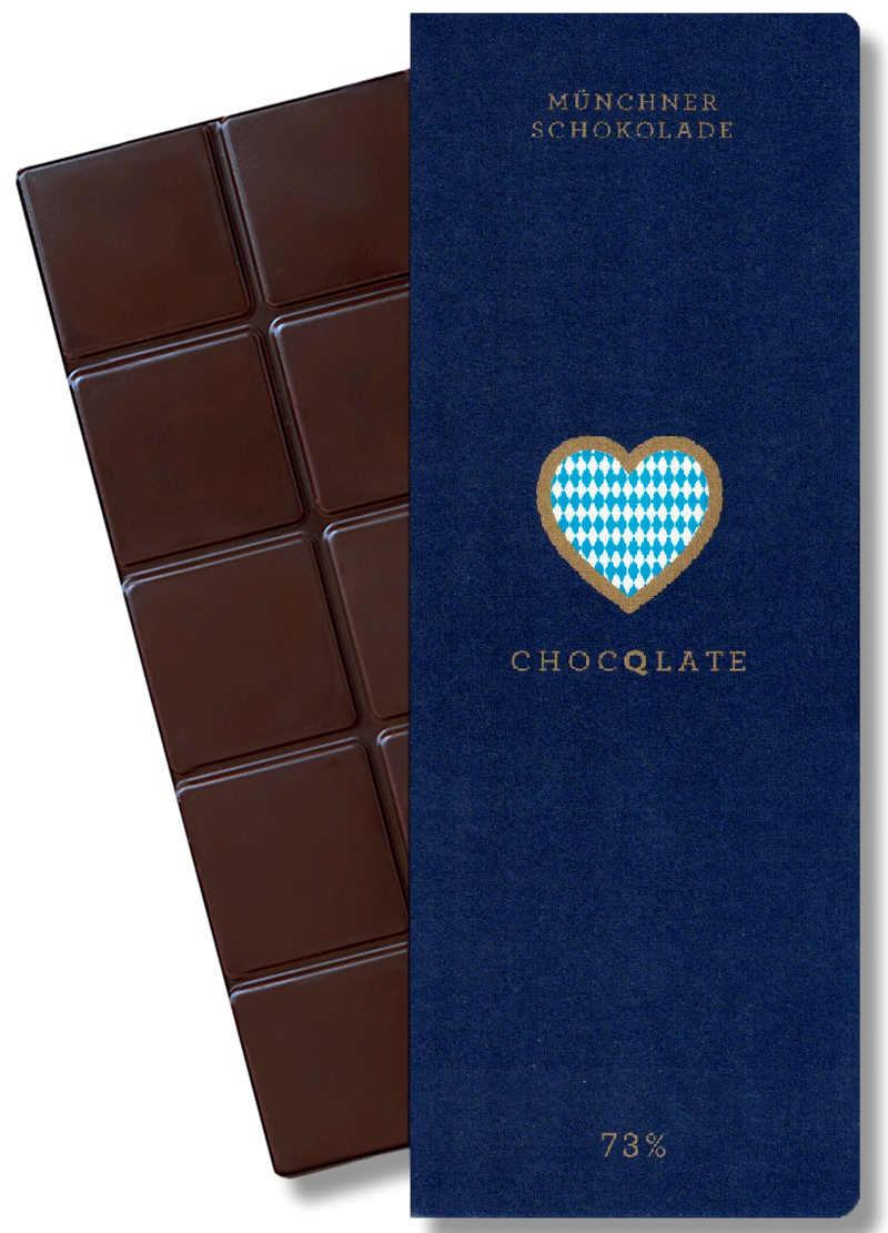 CHOCQLATE Pur Bio Schokolade 73 % – Verpackung und Schokolade