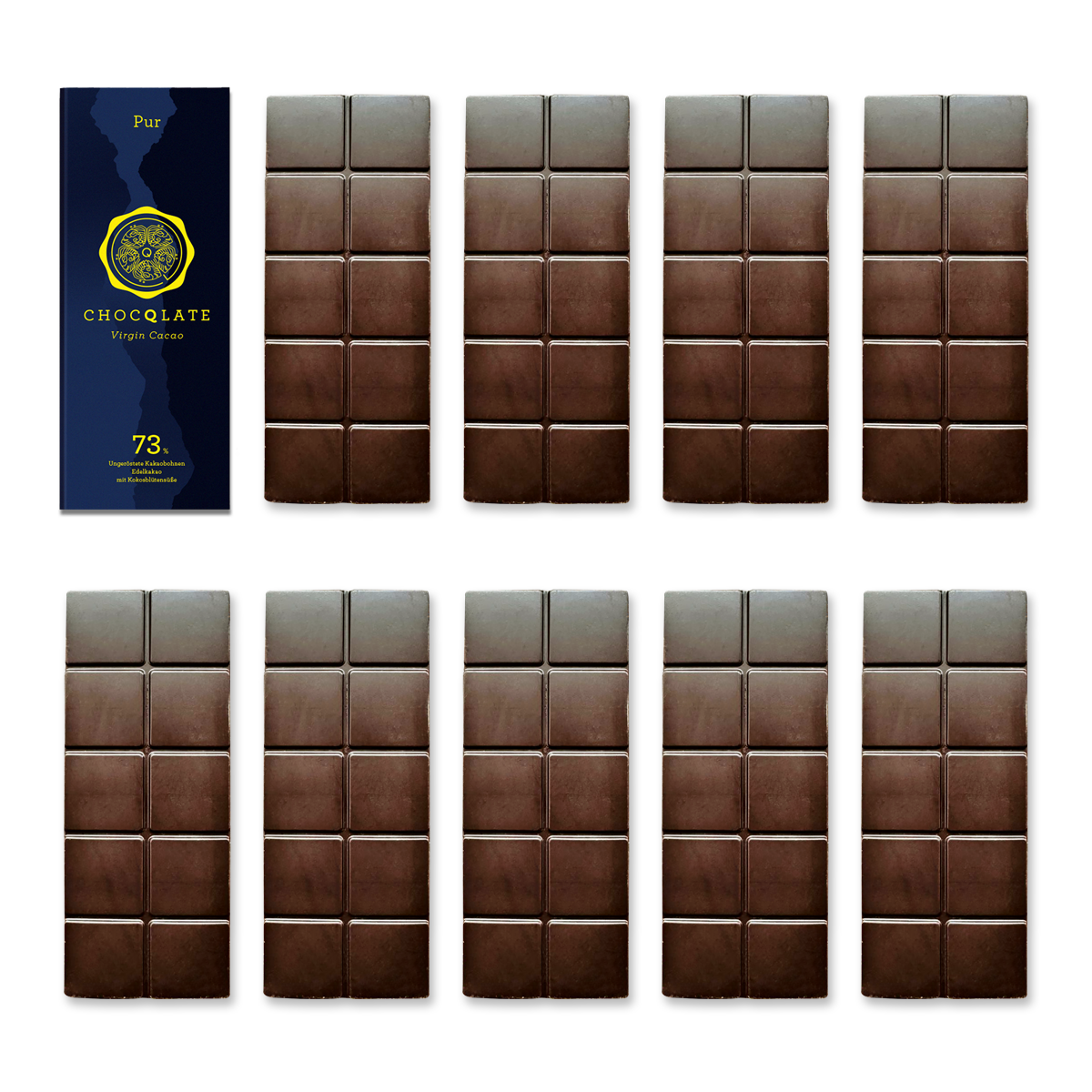 1+9 Refill Pur Schokoladen 73% mit Virgin Cacao