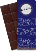 CHOCQLATE „Santa Claus“ Pure Schokolade 73 % – Verpackung und Schokolade