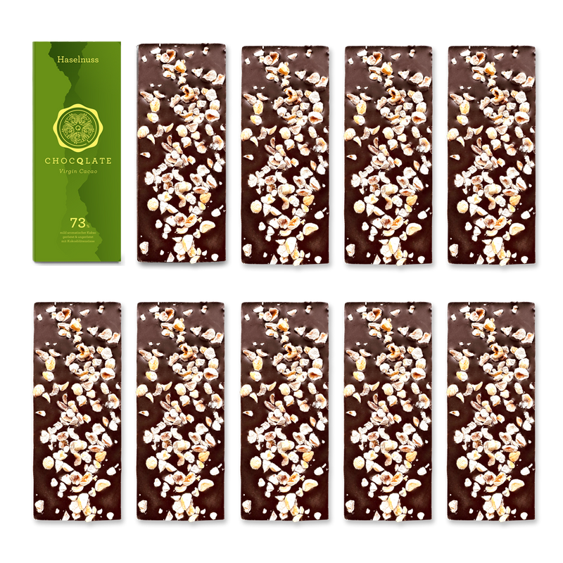 1+9 Refill Haselnuss Schokoladen 73% mit Virgin Cacao