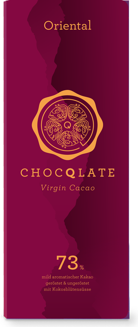 CHOCQLATE Oriental Bio Schokolade 73 % – Vorderseite der Verpackung