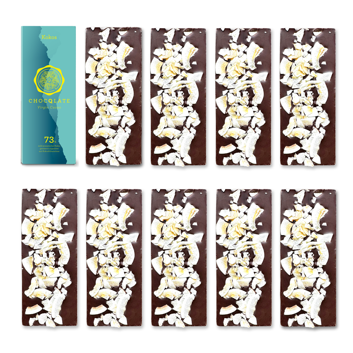 1+9 Refill Kokos Schokoladen 73% mit Virgin Cacao