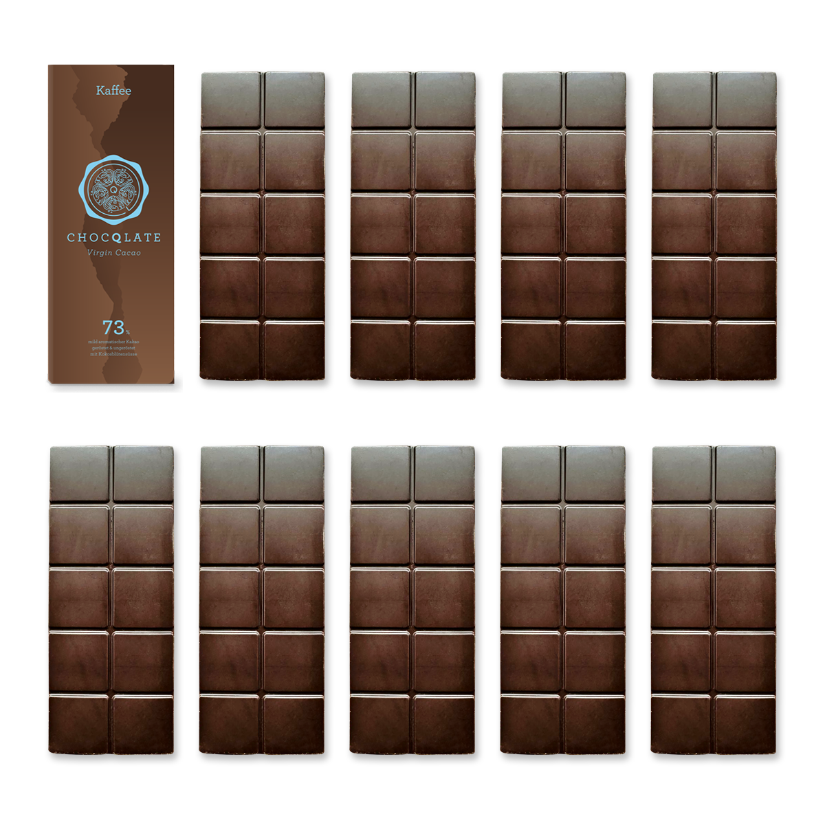1+9 Refill Kaffee Schokoladen 73% mit Virgin Cacao