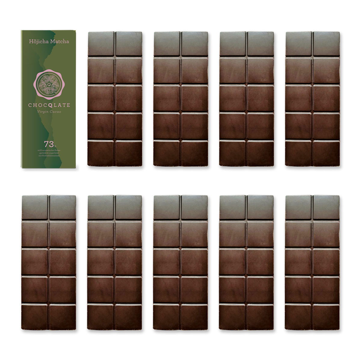 1+9 Refill Matcha Schokoladen 73% mit Virgin Cacao