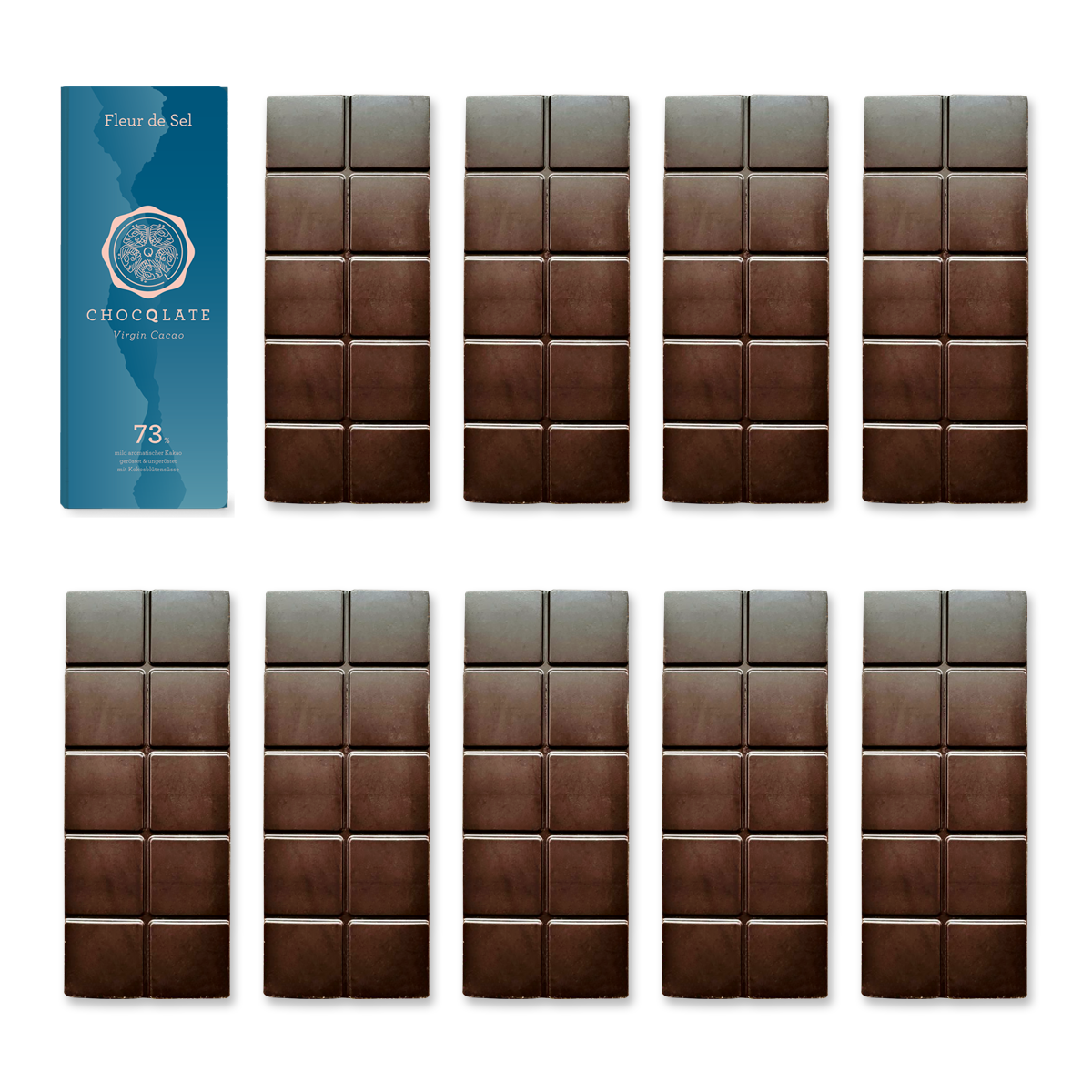 1+9 Refill Fleur de Sel Schokoladen 73% mit Virgin Cacao