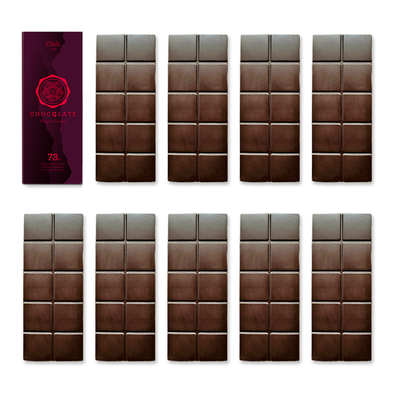 1+9 Refill Chili Schokoladen 73% mit Virgin Cacao