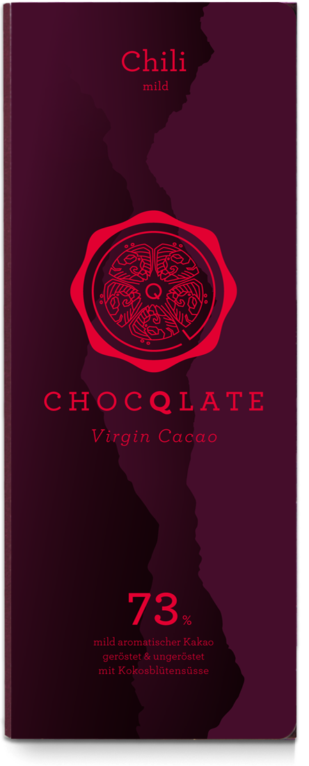CHOCQLATE Chili Bio Schokolade 73 % – Vorderseite der Verpackung