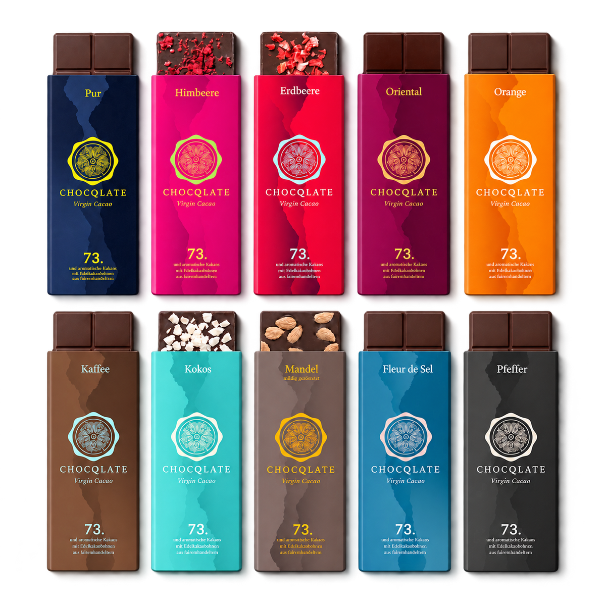 CHOCQLATE 10er Schokoladenmix N°1 – 10 Schokoladentafeln im Mix