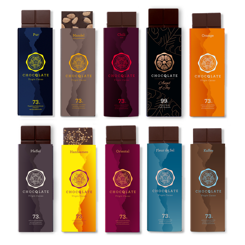 CHOCQLATE 10er Schokoladenmix N°3 – 10 Schokoladentafeln im Mix