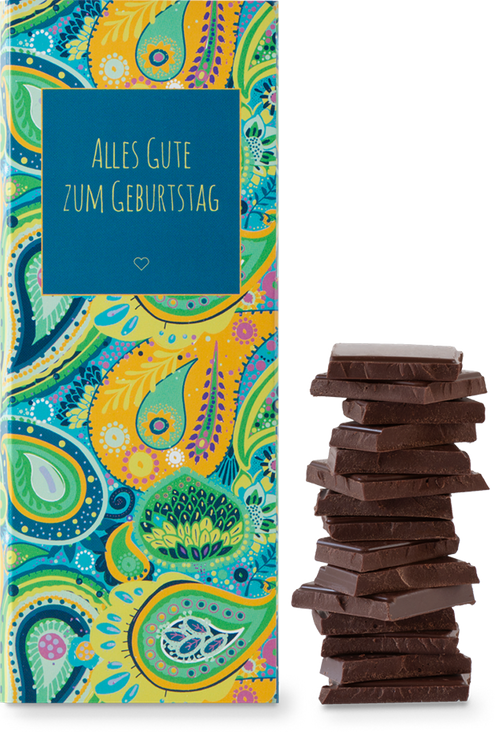 CHOCQLATE „Alles Gute zum Geburtstag“ CHOCQLATE Bio Schokolade 50 % Kakao – weitere Produktansicht