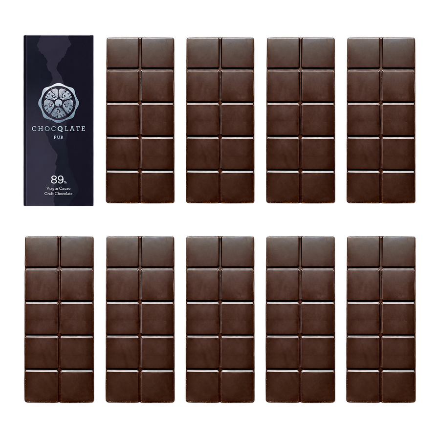 CHOCQLATE Refill Pur 89 % – 1 verpackte und 9 primärverpackte Tafeln