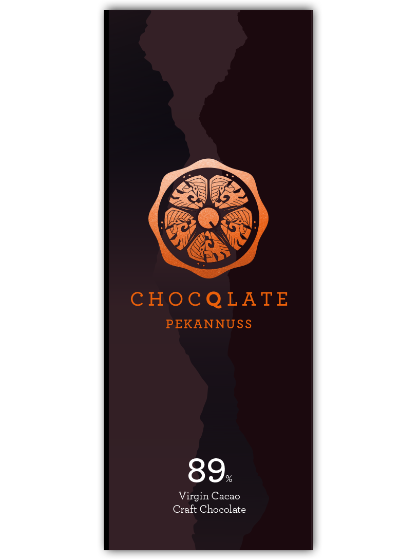 CHOCQLATE Pekannuss Bio Schokolade 89 % – Vorderseite der Verpackung