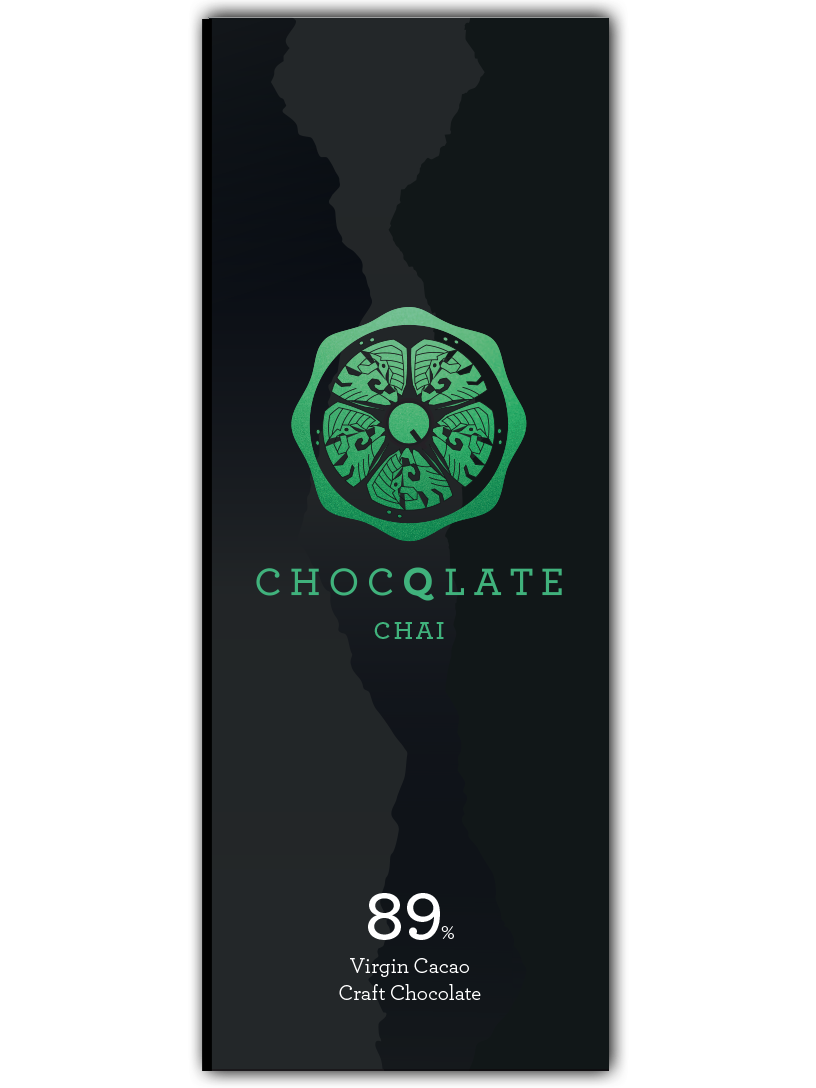 CHOCQLATE Chai Bio Schokolade 89 % – Vorderseite der Verpackung