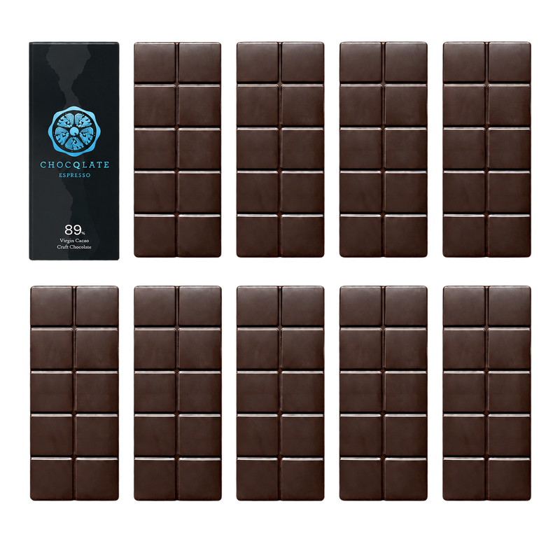 CHOCQLATE Refill Espresso 89 % – 1 verpackte und 9 primärverpackte Tafeln
