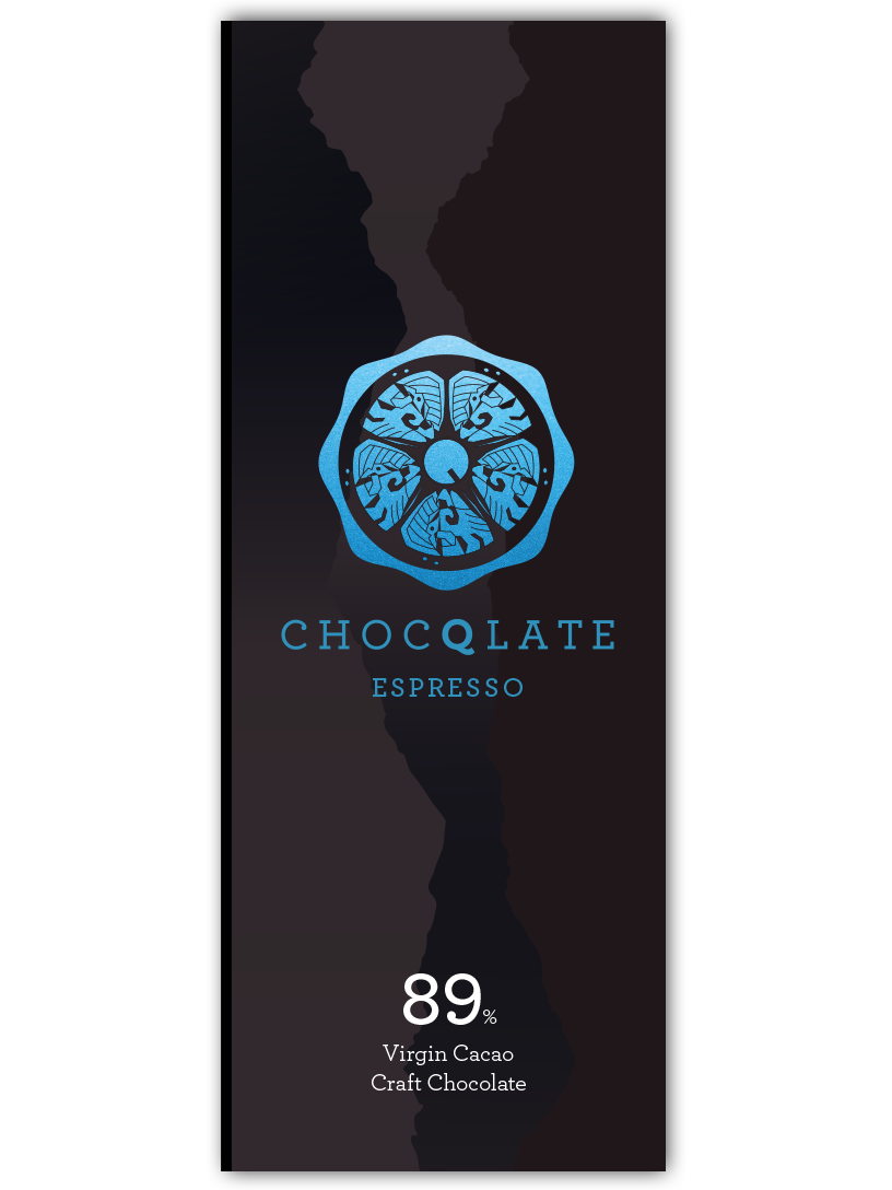 CHOCQLATE Espresso Bio Schokolade 89 % – Vorderseite der Verpackung