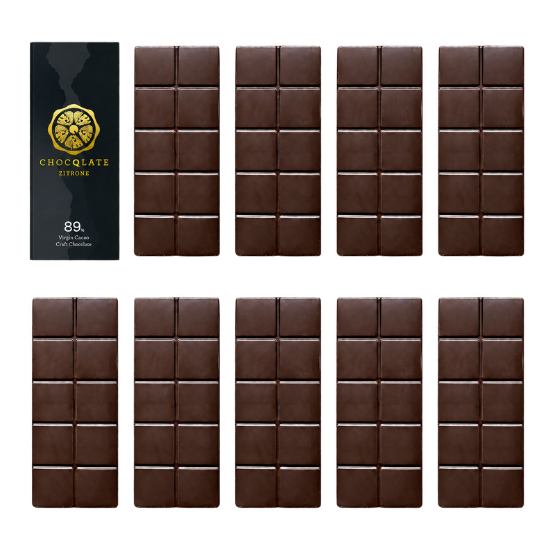 CHOCQLATE Refill Zitrone 89 % – 1 verpackte und 9 primärverpackte Tafeln