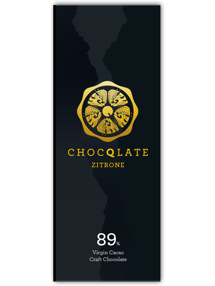 CHOCQLATE Zitrone Bio Schokolade 89 % – Vorderseite der Verpackung