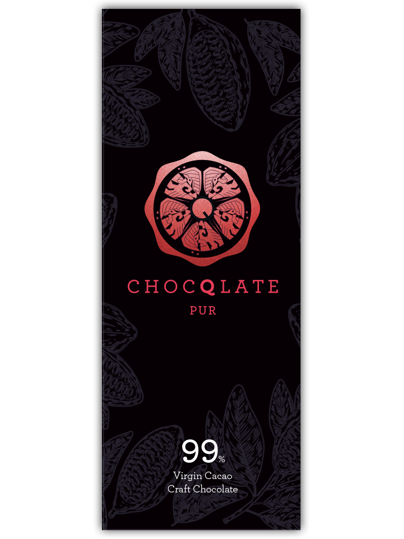 CHOCQLATE Pur Bio Schokolade 99 % – Vorderseite der Verpackung