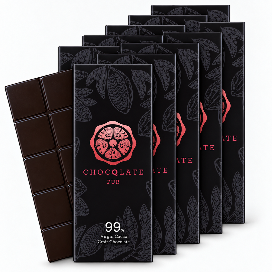 Vorratspaket Pur Bio Schokolade 99% mit Virgin Cacao – zehn Tafeln