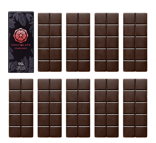 CHOCQLATE Refill Cranberry 99 % – 1 verpackte und 9 primärverpackte Tafeln