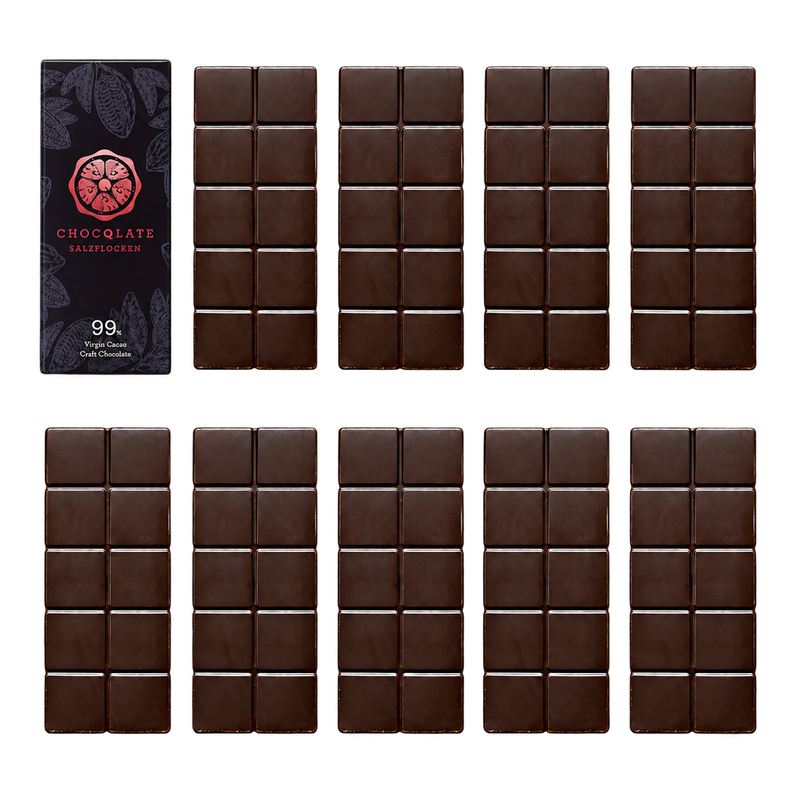 CHOCQLATE Refill Salzflocken 99 % – 1 verpackte und 9 primärverpackte Tafeln