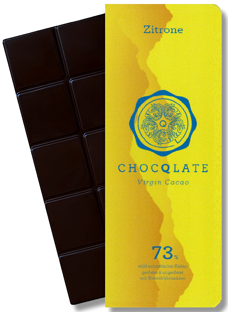 Zitrone Bio Schokolade 73% mit Virgin Cacao