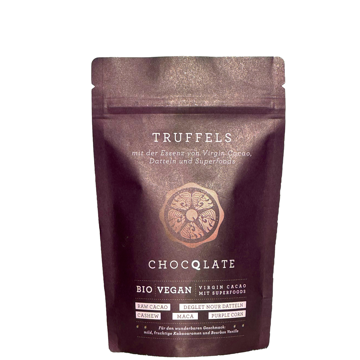CHOCQLATE Bio Kakaosnack Truffels 200 g – Produktansicht