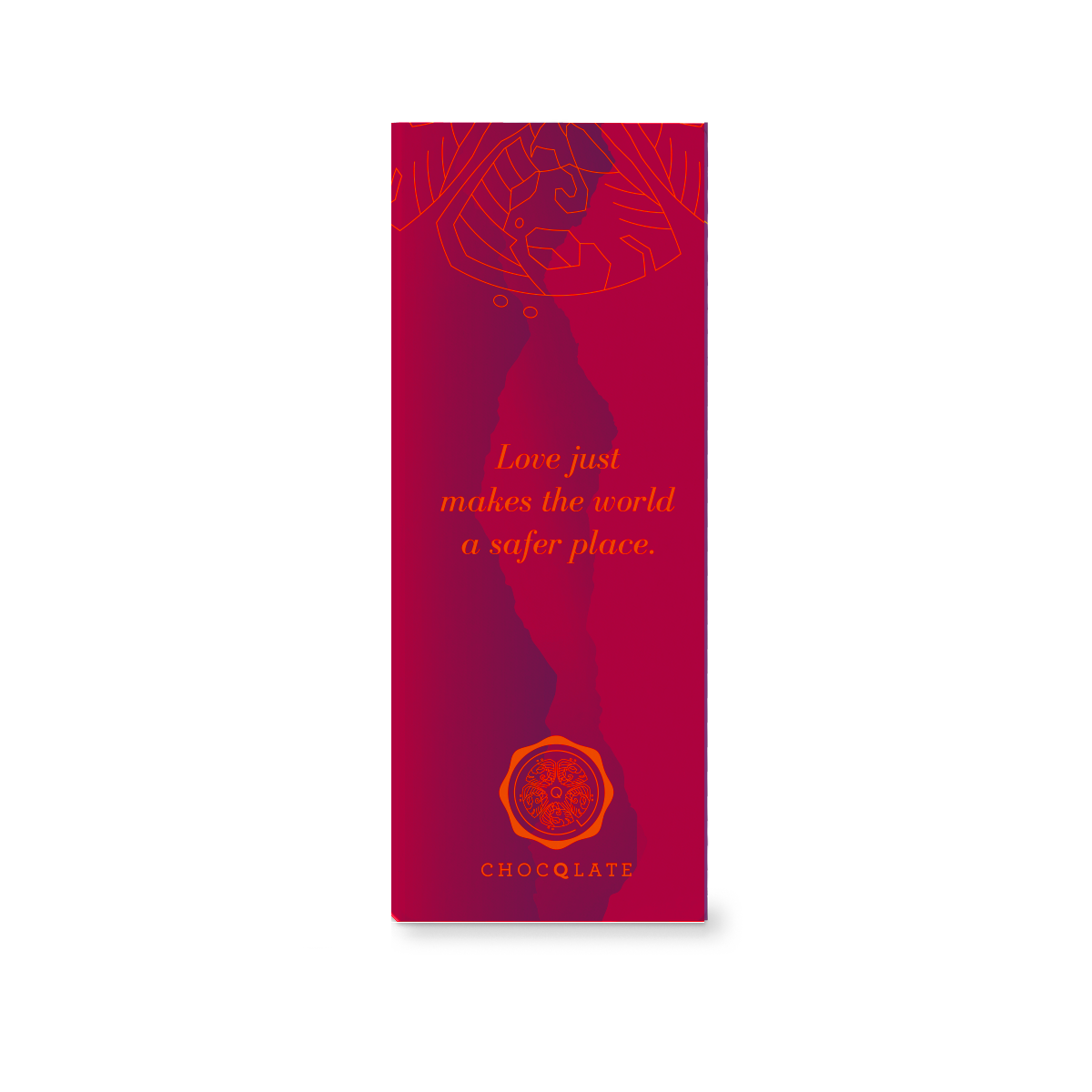 "Love just makes the world a safer place" CHOCQLATE organic chocolate 50% cacao