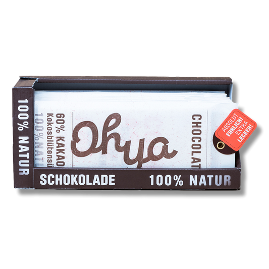 OHYA Bio Schokolade 60% Kakaogehalt - 15er Vorratspackung