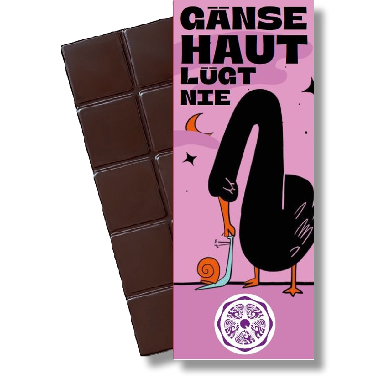 SweetGreets Bio-Schokolade mit Grußkarte "Gänsehaut lügt nie"