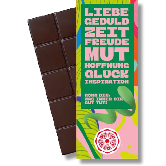 SweetGreets Bio-Schokolade mit Grußkarte "Gönn Dir, was immer Dir gut tut!"