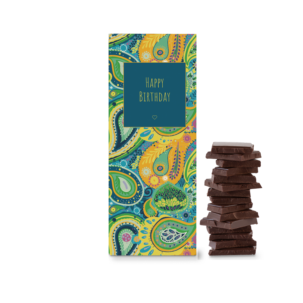 "Happy Birthday" CIOCQLATE cioccolato biologico 50% cacao
