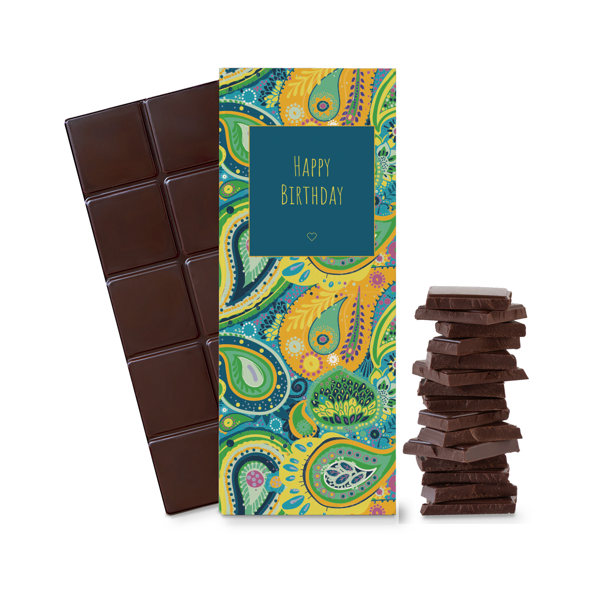 "Happy Birthday" CIOCQLATE cioccolato biologico 50% cacao