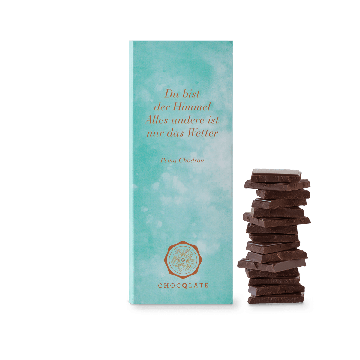 "You are the sky, everything else is just the weather" CHOCQLATE organic chocolate 50% cocoa
