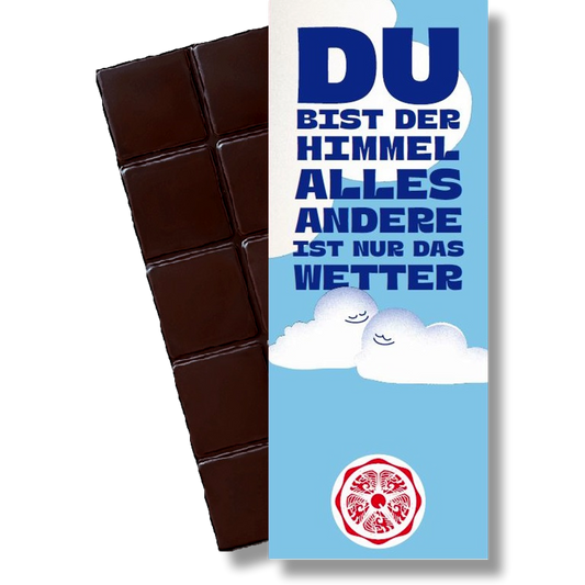 SweetGreets Bio-Schokolade mit Grußkarte "Du bist der Himmel"