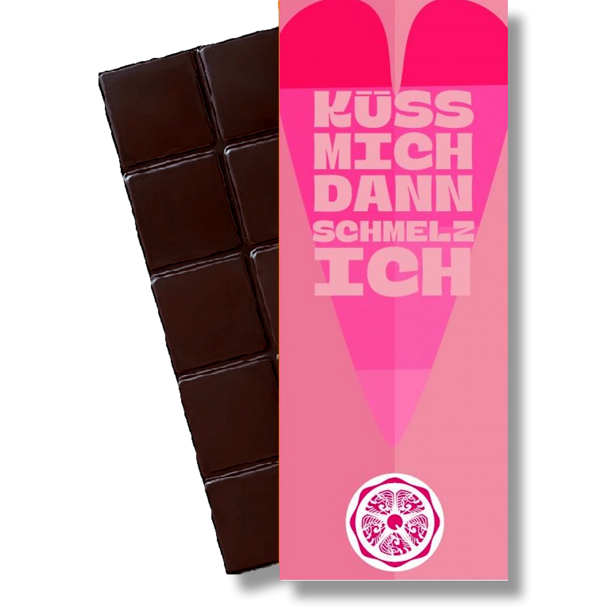 SweetGreets organic chocolate with greeting card "Kiss me and I'll melt"