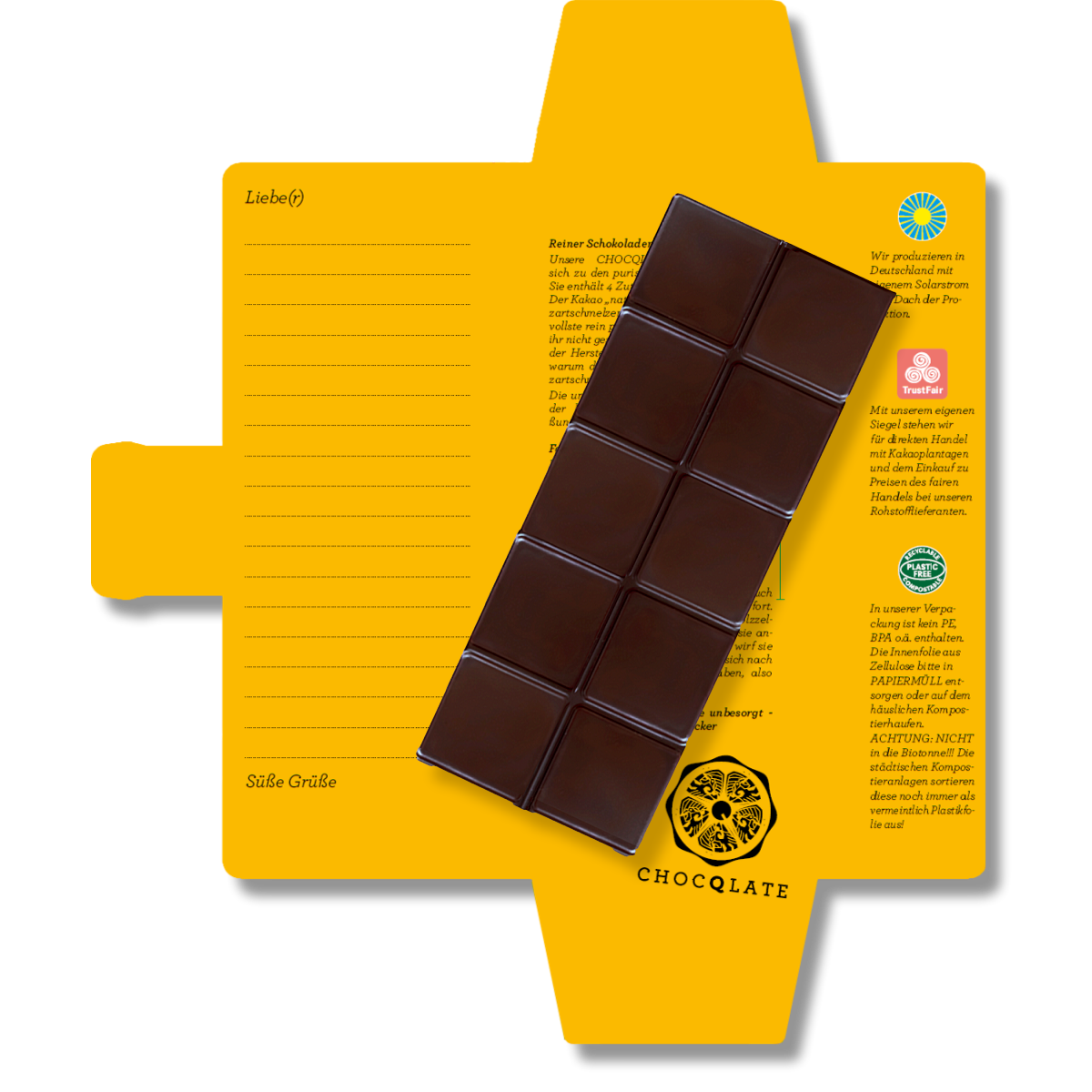 SweetGreets Bio-Schokolade mit Grußkarte "Werd schnell Gesund"