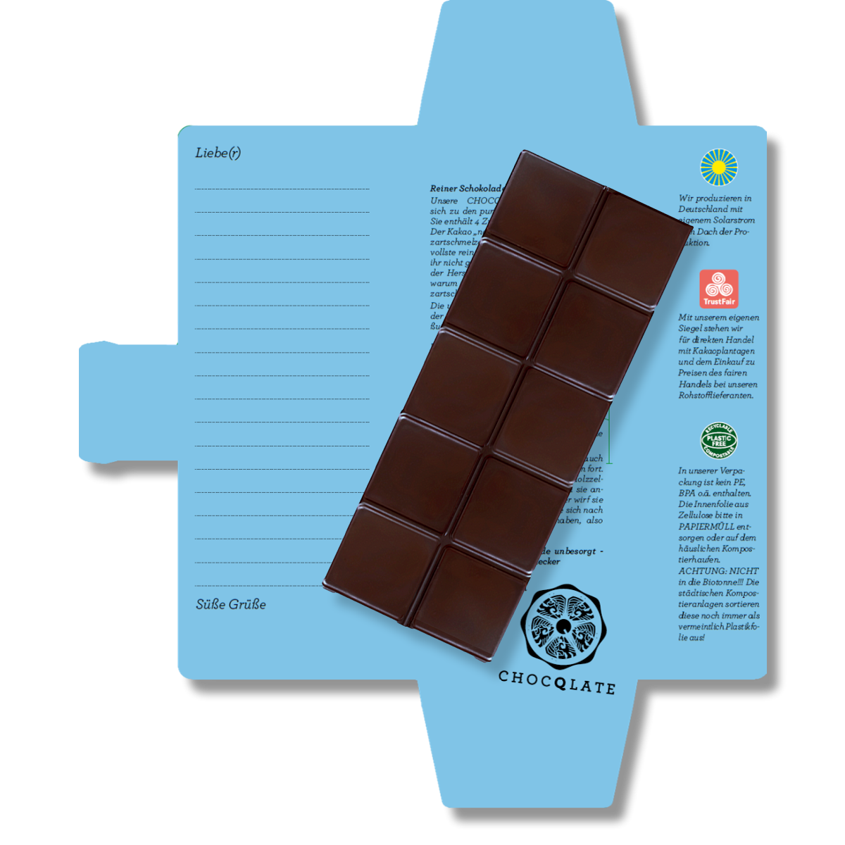 Chocolate orgánico SweetGreets con tarjeta de felicitación "Eres el cielo"